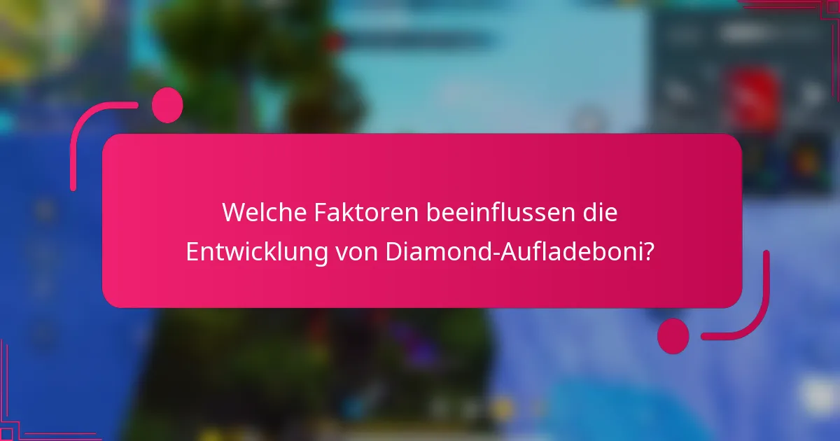 Welche Faktoren beeinflussen die Entwicklung von Diamond-Aufladeboni?