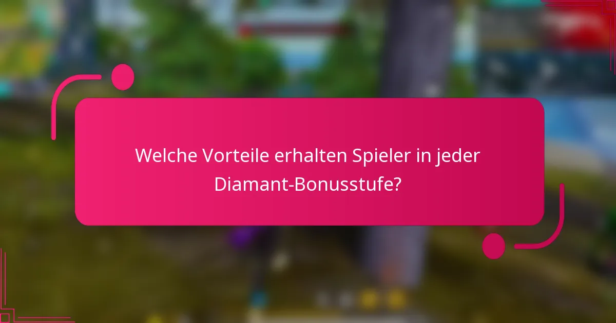 Welche Vorteile erhalten Spieler in jeder Diamant-Bonusstufe?