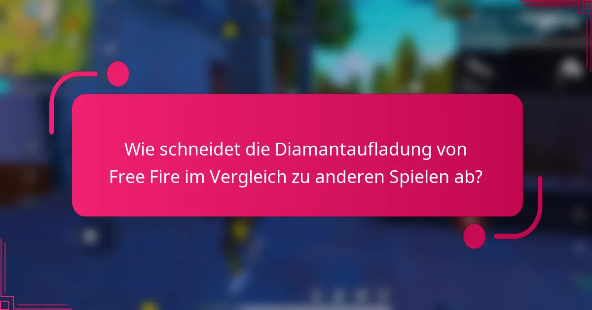 Wie schneidet die Diamantaufladung von Free Fire im Vergleich zu anderen Spielen ab?